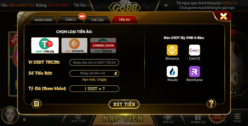 Rút Tiền Go88 – Hướng Dẫn Cách Đổi Thưởng Chỉ 5s
